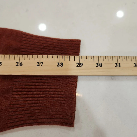 Eddie Bauer Sweater Mens TL Rust Red V Neck Cotton Cashmere Vintage Knit - Picture 9 of 11